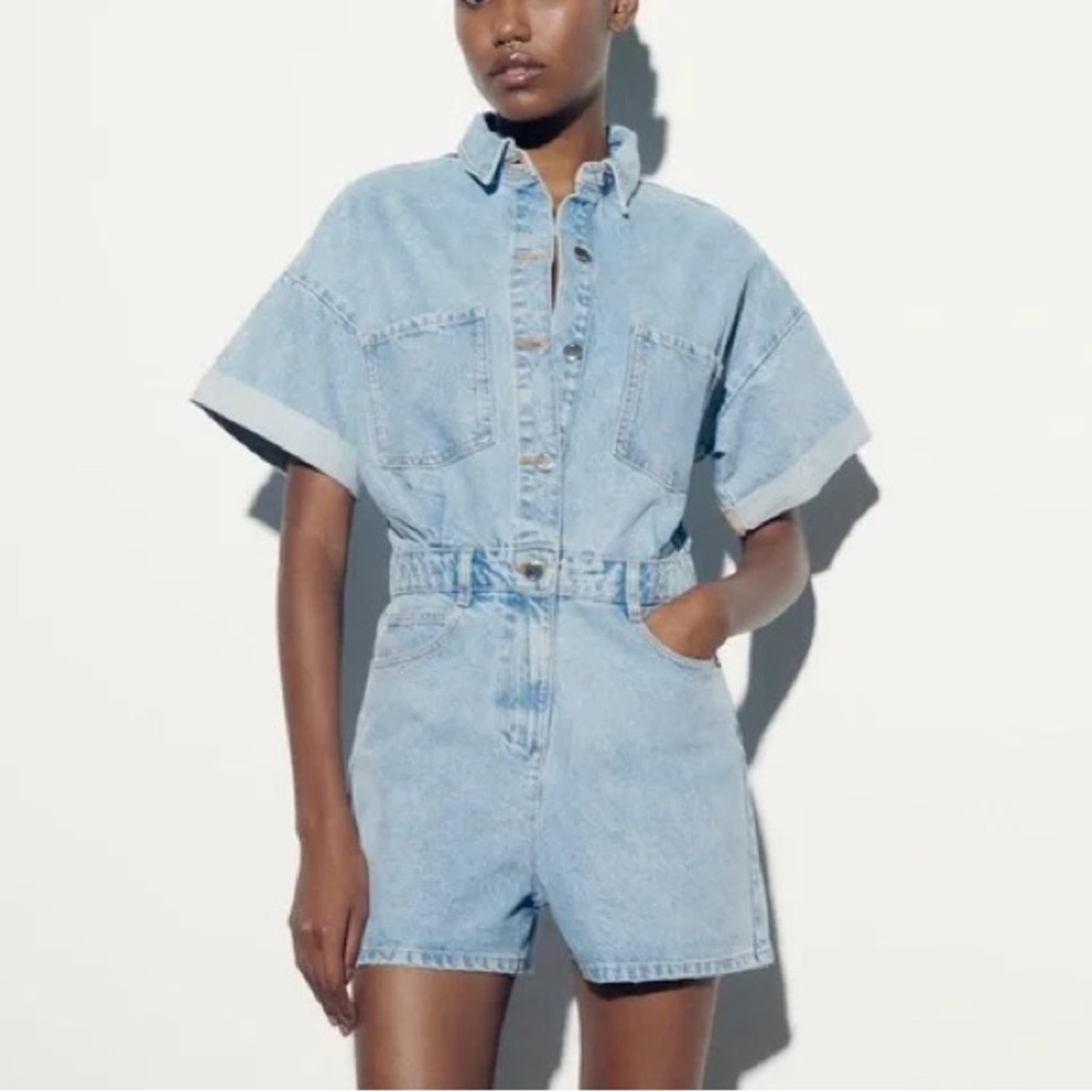 Zara denim romper